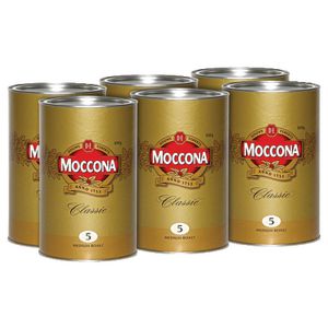Moccona Classic Medium Roast Coffee 500g Tin 6 Pack