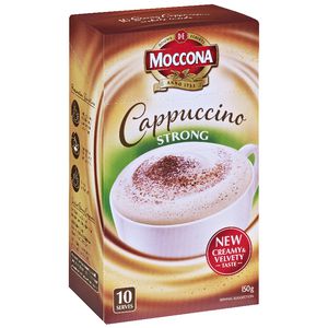 Moccona Strong Cappuccino Sachets 10 Pack