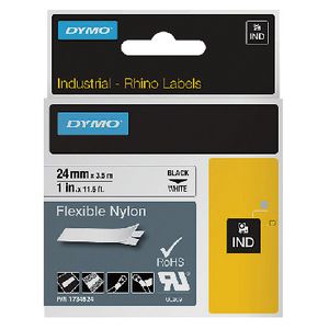 DYMO Industrial Flexible Nylon Tape 24mm Black on White