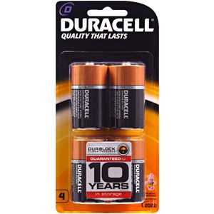 Duracell Coppertop D Batteries 4 Pack
