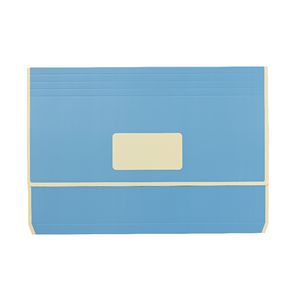 A4 Laminated Document Wallet with Gusset Matte Blue