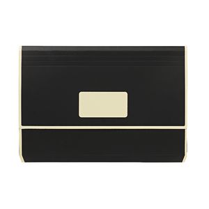 A4 Laminated Document Wallet with Gusset Matte Black