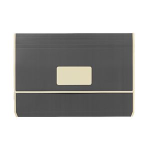 A4 Laminated Document Wallet with Gusset Matte Charcoal