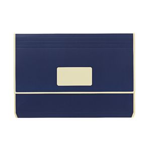 A4 Laminated Document Wallet with Gusset Matte Navy