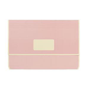 A4 Laminated Document Wallet with Gusset Matte Pale Pink