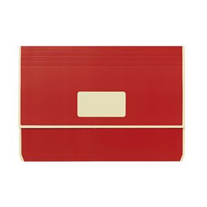 A4 Laminated Document Wallet with Gusset Matte Red