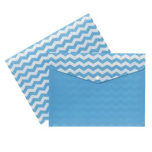 Document Wallet A4 Printed PP Blue and White