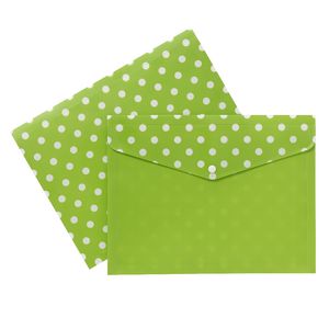 Document Wallet A4 Printed PP Green and White