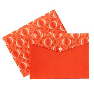Document Wallet A4 Printed PP Orange and White