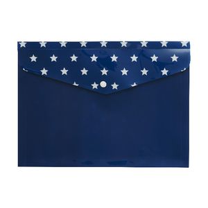 Otto Document Wallet A4 Printed PP Navy Stars