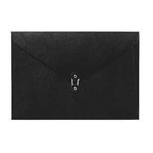 A4 Luxe Document Wallet with String Closure Black