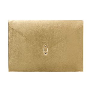 A4 Luxe Document Wallet with String Closure Gold
