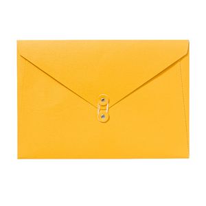 A4 Luxe Document Wallet with String Closure Yellow