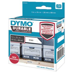 DYMO LW Durable Labels 25 x 89mm White Poly 100 Pack