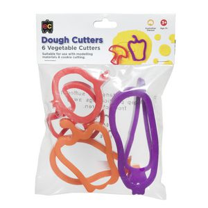 Educational Colours Vegetable Dough Cutters 6 Pack