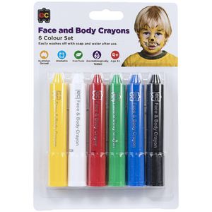 Educational Colours Assorted Face and Body Crayons 6 Pack