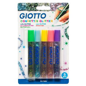 Giotto Confetti Glitter Glue 5 Pack