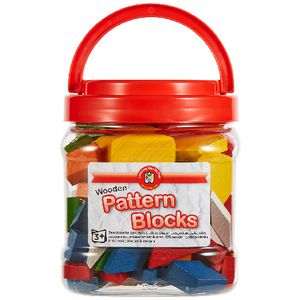 Learning Can Be Fun Wooden Pattern Blocks Jar of 126