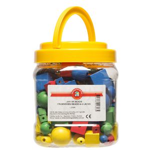 Learning Can Be Fun Wooden Beads Jar of 176
