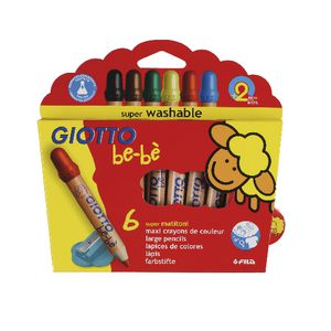Giotto Be-Be Jumbo Coloured Pencils 6 Pack