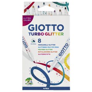 Giotto Turbo Glitter Felt Tip Pen 8 Pack