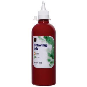 Educational Colours Drawing Ink 500mL Brick Red