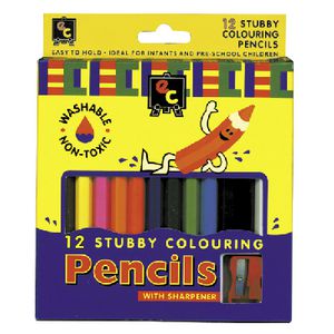 Educational Colours Stubby Colouring Pencils 12 Pack