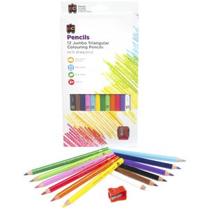 Educational Colours Jumbo Triangular Pencils 12 Pack