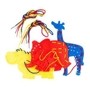 Educational Colours Lacing Shapes Jungle Animals 3 Pack
