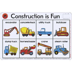 Learning Can Be Fun Construction Is Fun Placemat
