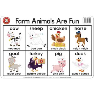 Learning Can Be Fun Farm Animals Are Fun Placemat
