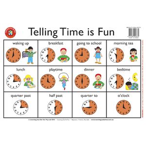 Learning Can Be Fun Desk Mat Time Telling Time Is Fun