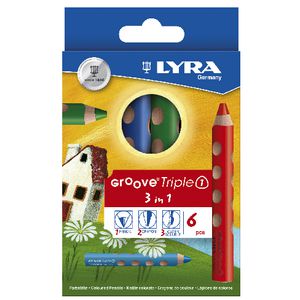 Lyra Groove Triple Coloured Pencils 6 Pack