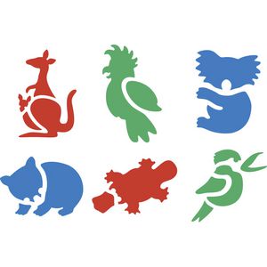 Educational Colours Australian Animals Stencils Set 1