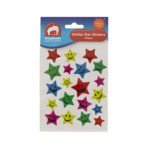 Elephant Learning Company Smiley Star Stickers 20 Pack