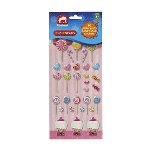 ELC Fun Stickers Glitter Puffy Candy Shop 30 Pack