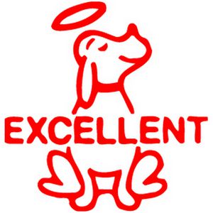 ELC Merit Stamp Excellent Dog Red