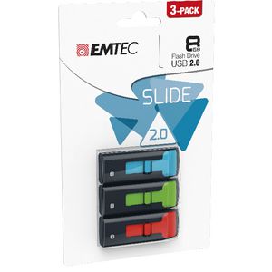 Emtec 8GB USB 2.0 Flash Drive 3 Pack