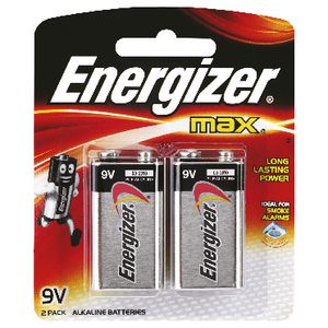 Energizer Max 9V Batteries 2 Pack