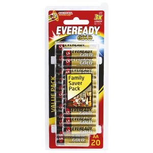 Eveready Gold AA Batteries 20 Pack