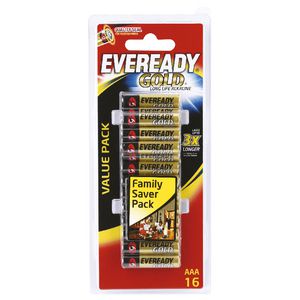 Eveready Gold AAA Batteries 16 Pack