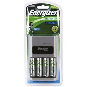 Energizer 1 Hour Battery Charger and 4 AA NiMH Batteries