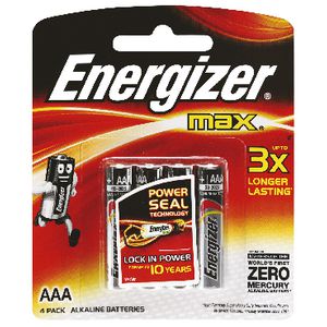 Energizer Max AAA Batteries 4 Pack