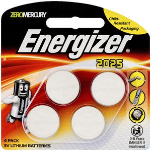 Energizer 2025 3V Lithium Batteries 4 Pack