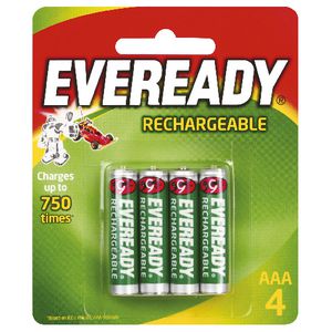 Eveready Recharge AAA Batteries 4 Pack