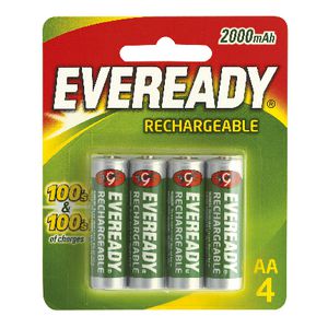 Eveready Recharge AA Batteries 4 Pack
