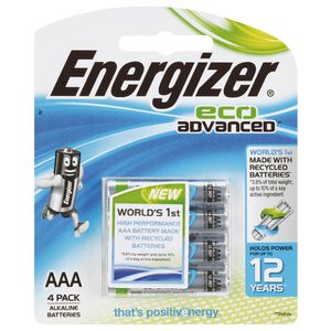 Energizer Eco Advanced AAA Batteries 4 Pack