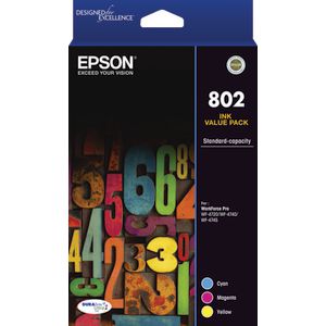 Epson 802 3 Colour Ink Cartridge Value Pack
