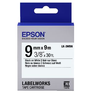 Epson LK Standard Tape 9mm x 9m Black on White