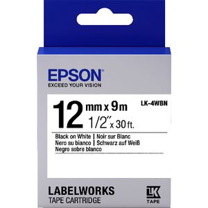 Epson LK Standard Tape 12mm x 9m Black on White